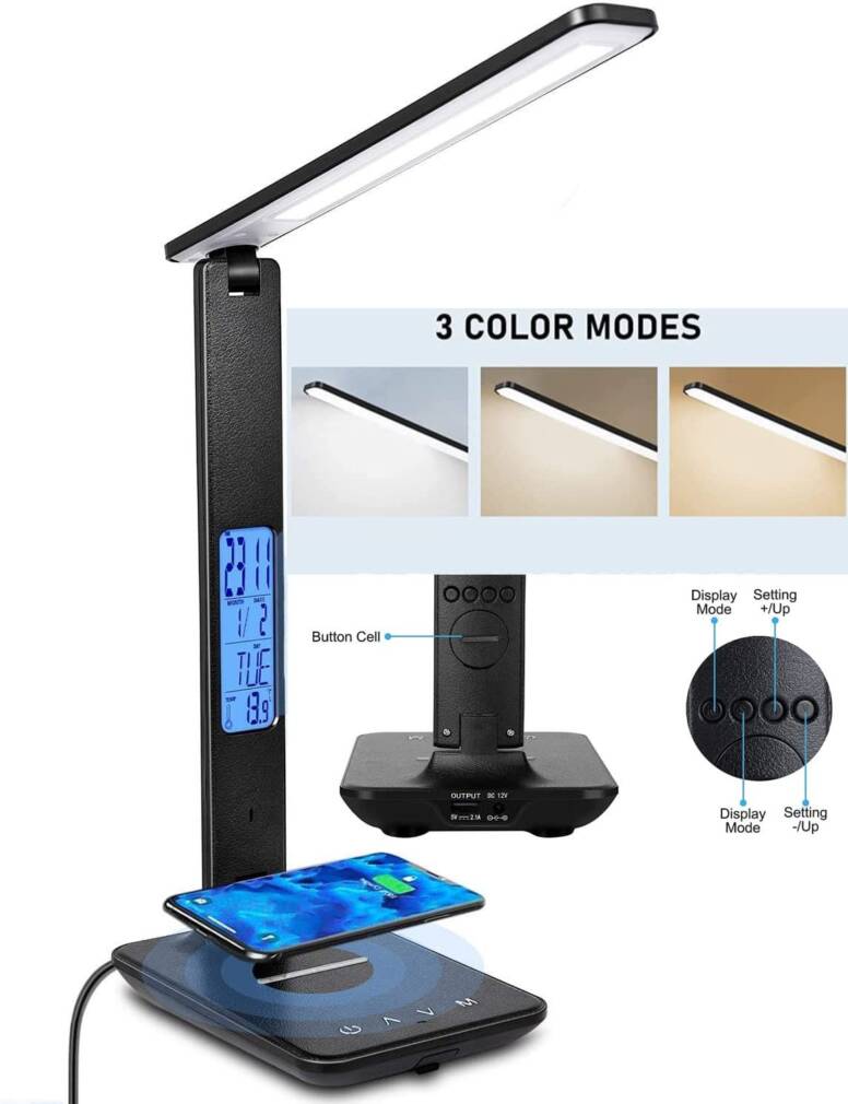 Galda lampa - telefona turētājs