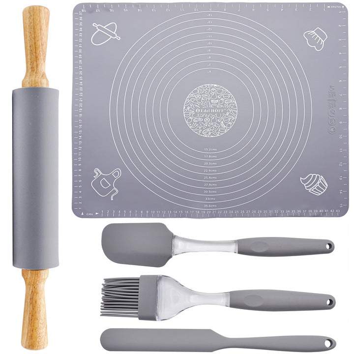 Virtuves galda komplekts gatavošanai silikona paklājs mīklai, picai, mīklas rullis veltnis, nazis