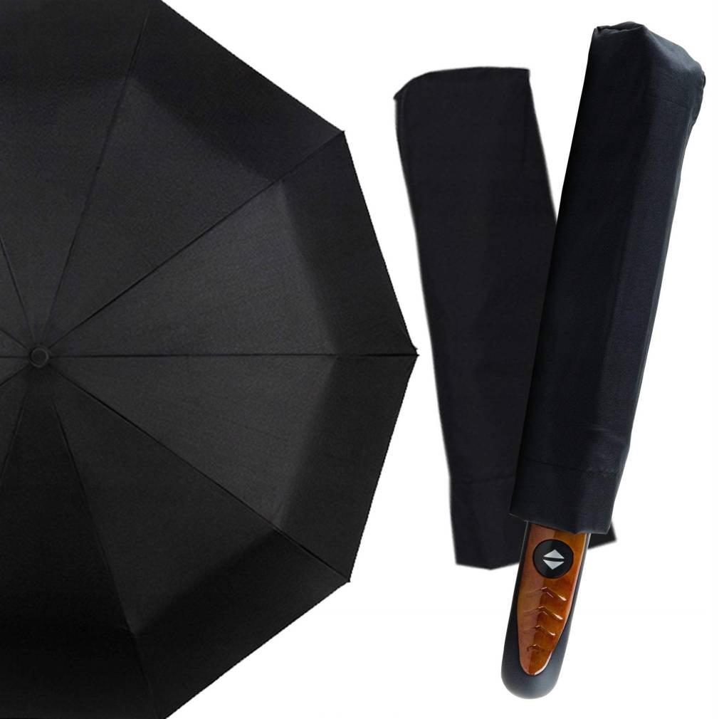 Melns automātiskais lietussargs 106cm