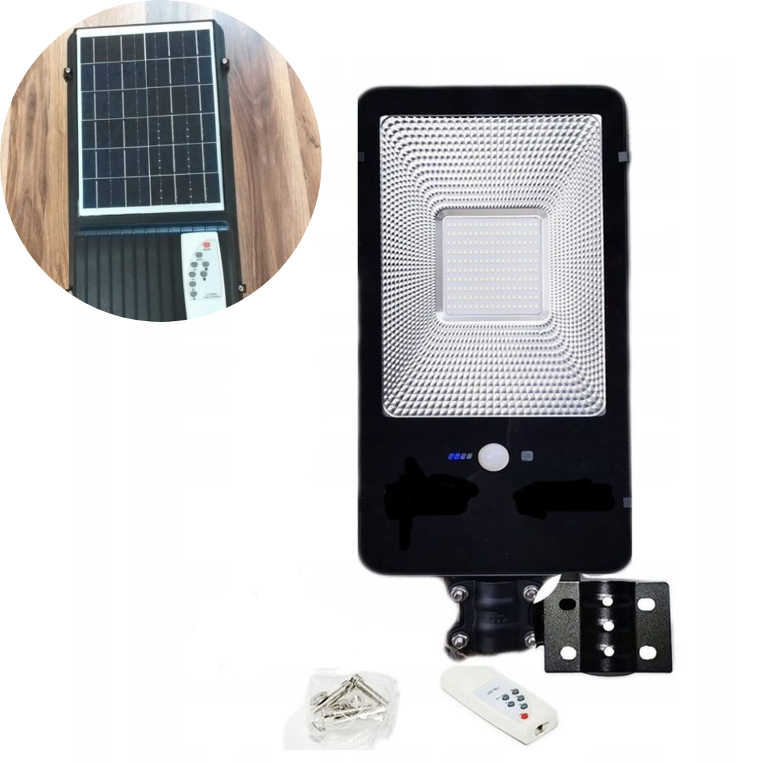 Ārā lampa ar saules paneli, kustības sensoru un tālvadības pulti 200W 6500k