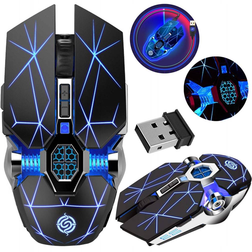 Bezvadu spēļu pele LED