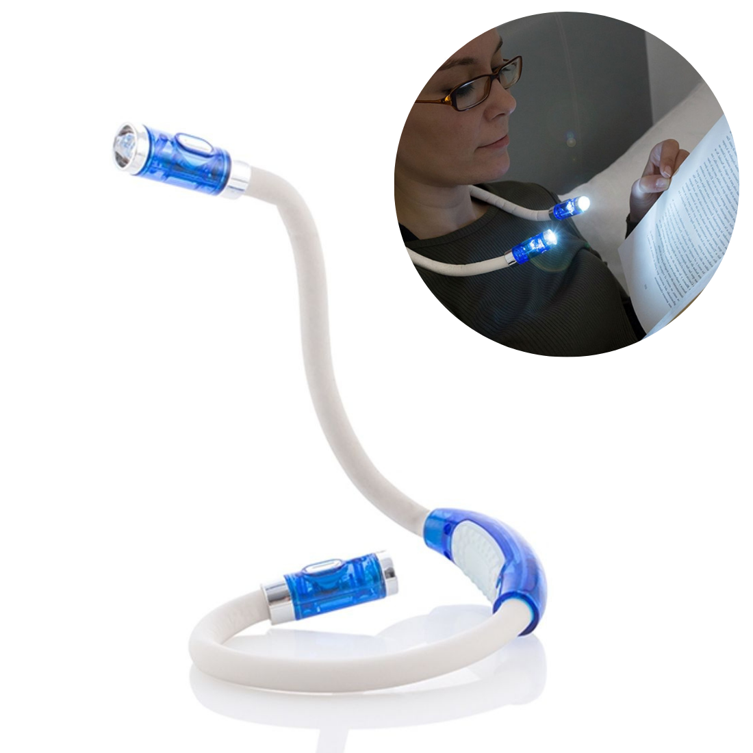 Kakla lampa, lukturītis grāmatu lasīšanai tumsā