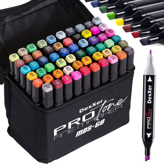 Abpusēju marķieru un flomāsteru komplekts 60 gab.