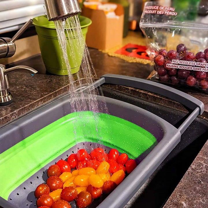 Silikona caurduris, salokāms sietiņš