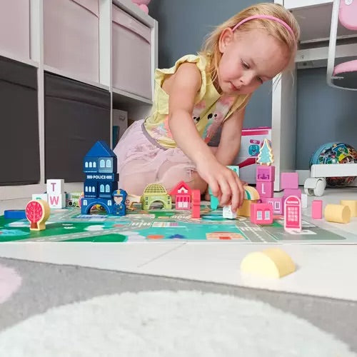 Koka bloku komplekts – Pilsēta 100 gab