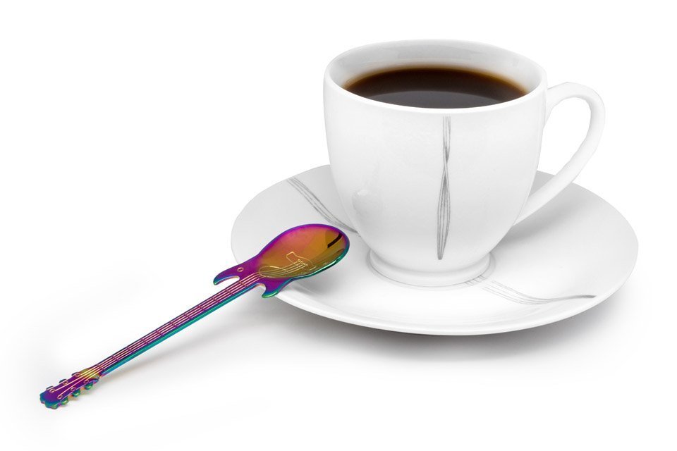 Ģitāras metāla tējas karotes KRĀSAINĀS 3 gab