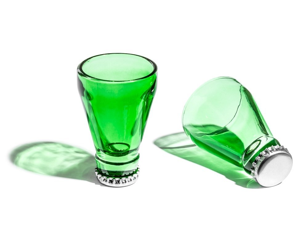 Šotu glāzes - pudeles augšdaļa 2 gab