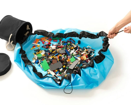 Auduma soma ar spēļu paklājiņu 2in1 - ZILS