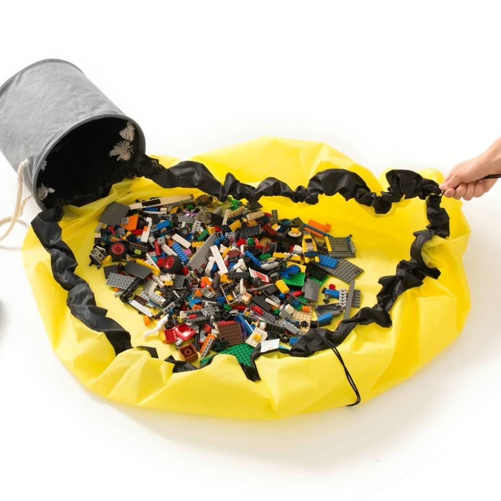 Auduma soma ar spēļu paklājiņu 2in1 - DZELTENS