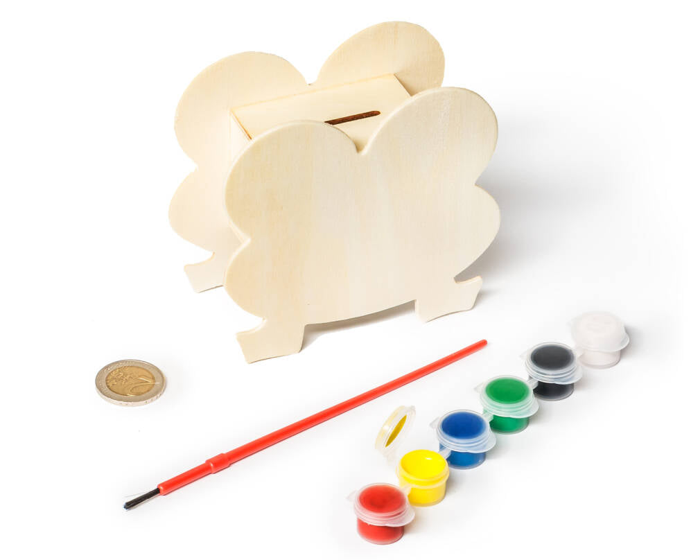 Naudas banka - krājkase FROG ar krāsošanas komplektu