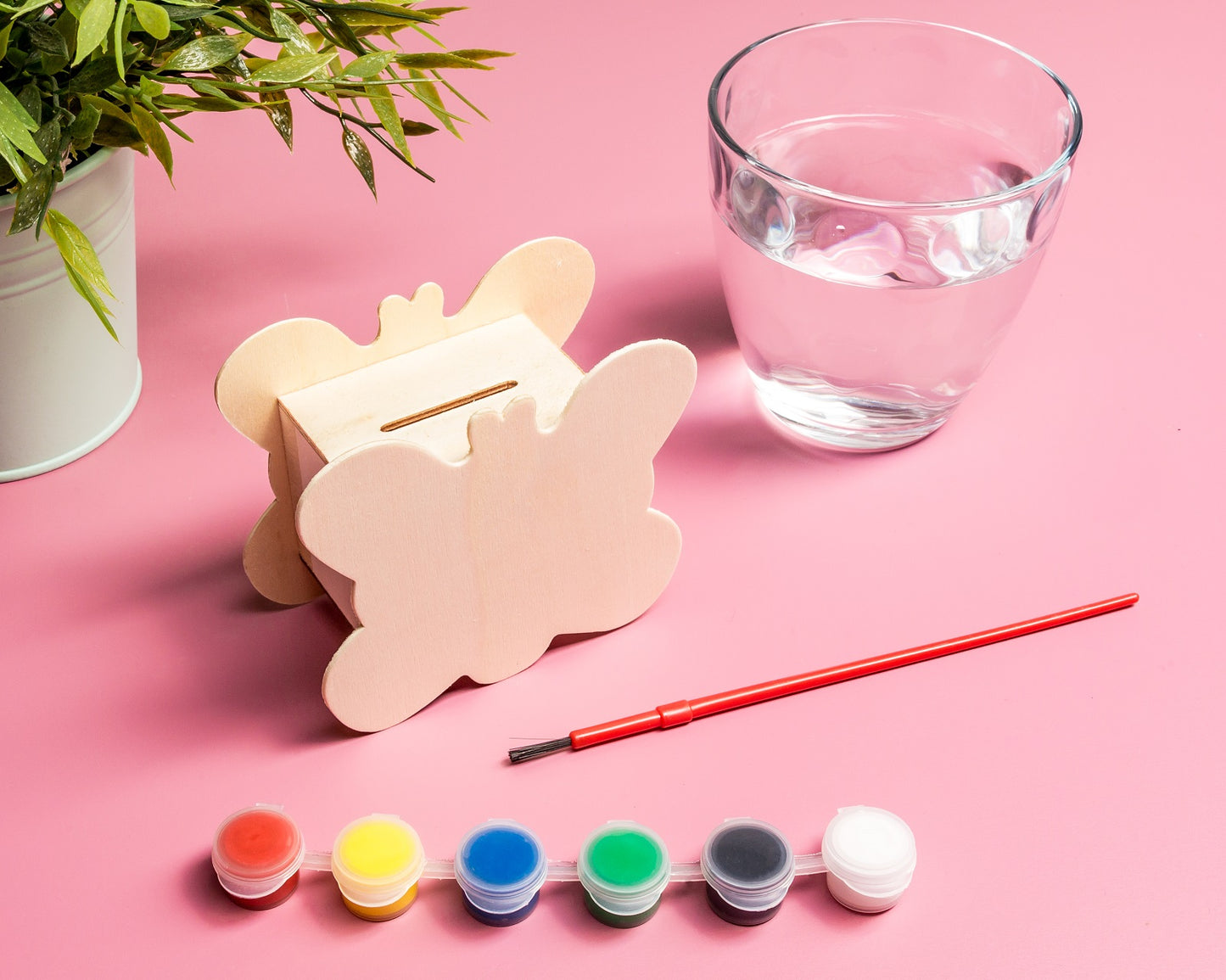 Naudas banka - krājkase BUTTERFLY ar gleznu komplektu