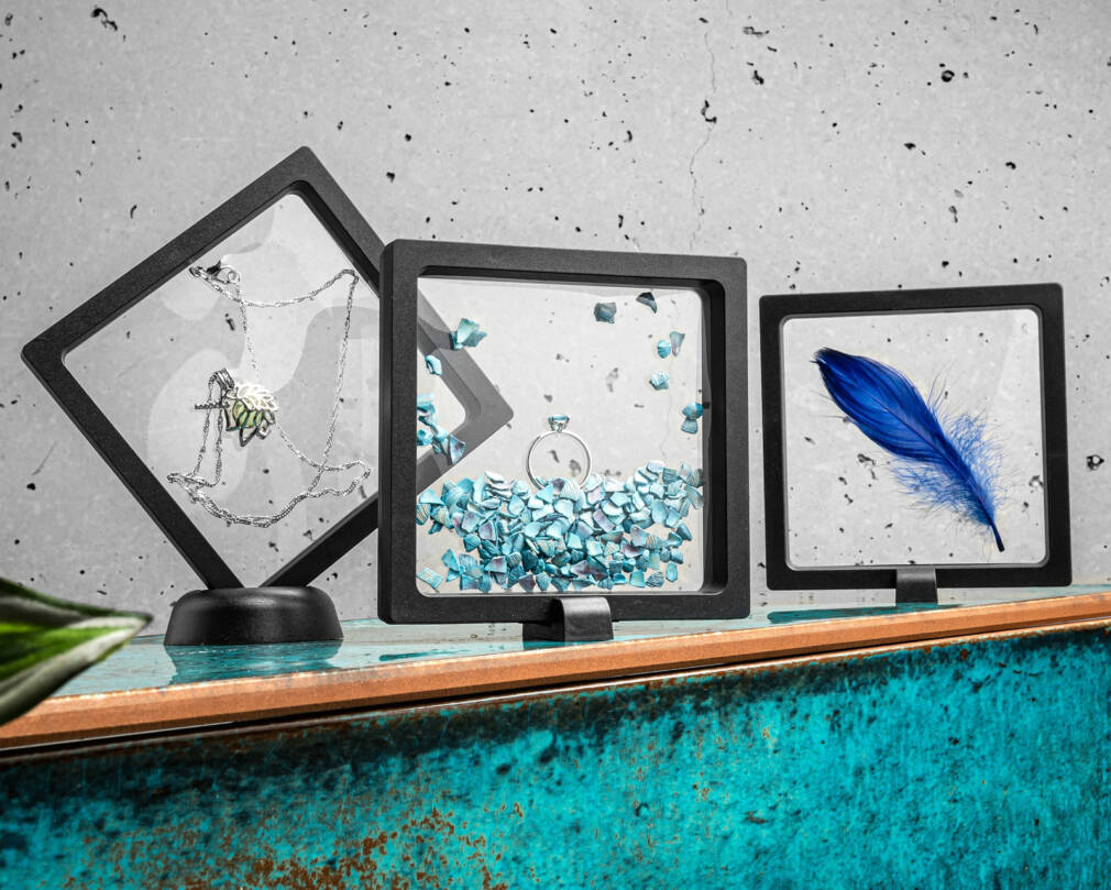 Displeja peldošie rāmji 3 gab - MELNI