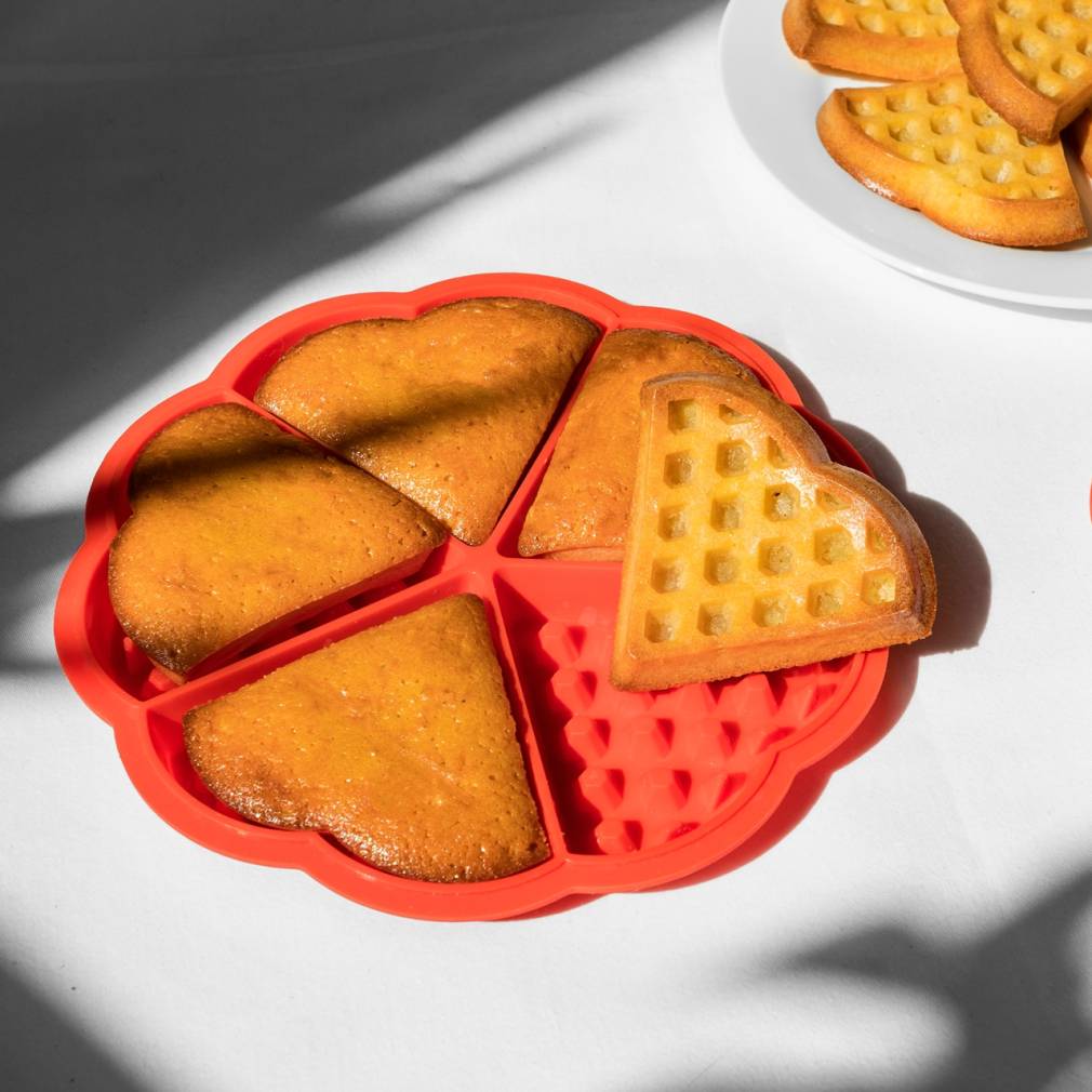 Vafeles un cepumi sirds forma