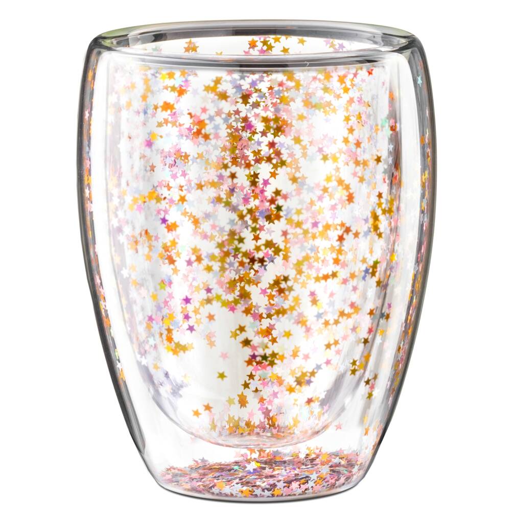 Glitter zvaigžņota glāze - dubultsiena