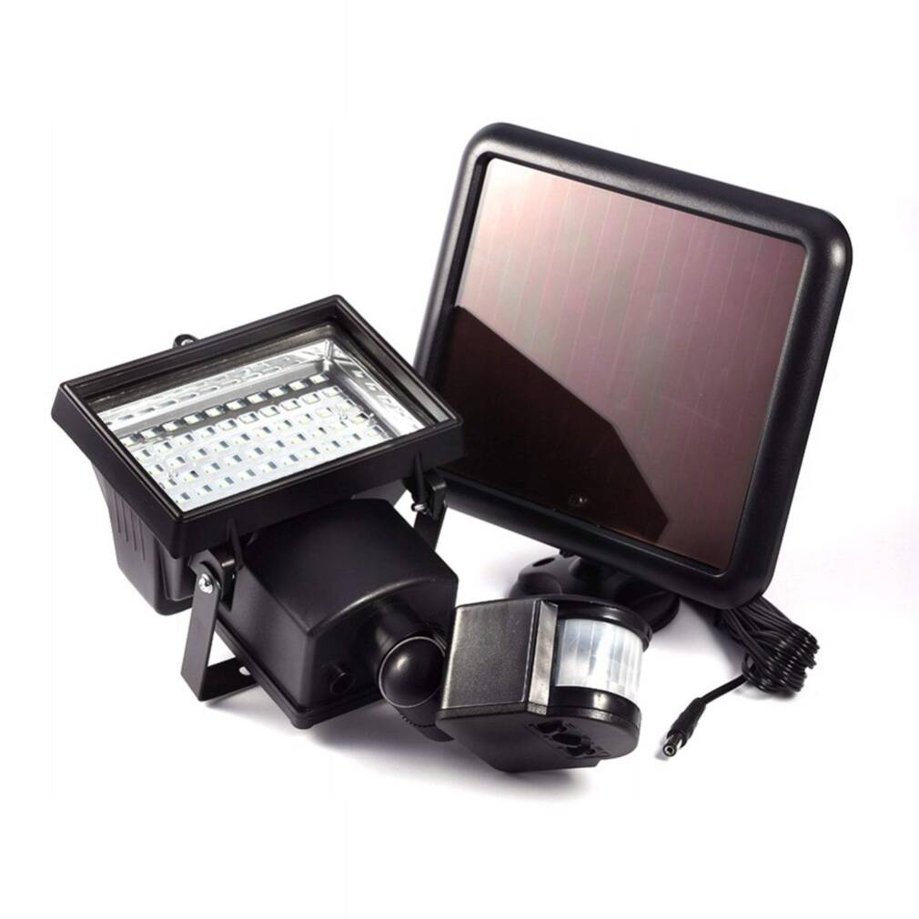 Āra lampa ar saules paneli un kustības sensoru