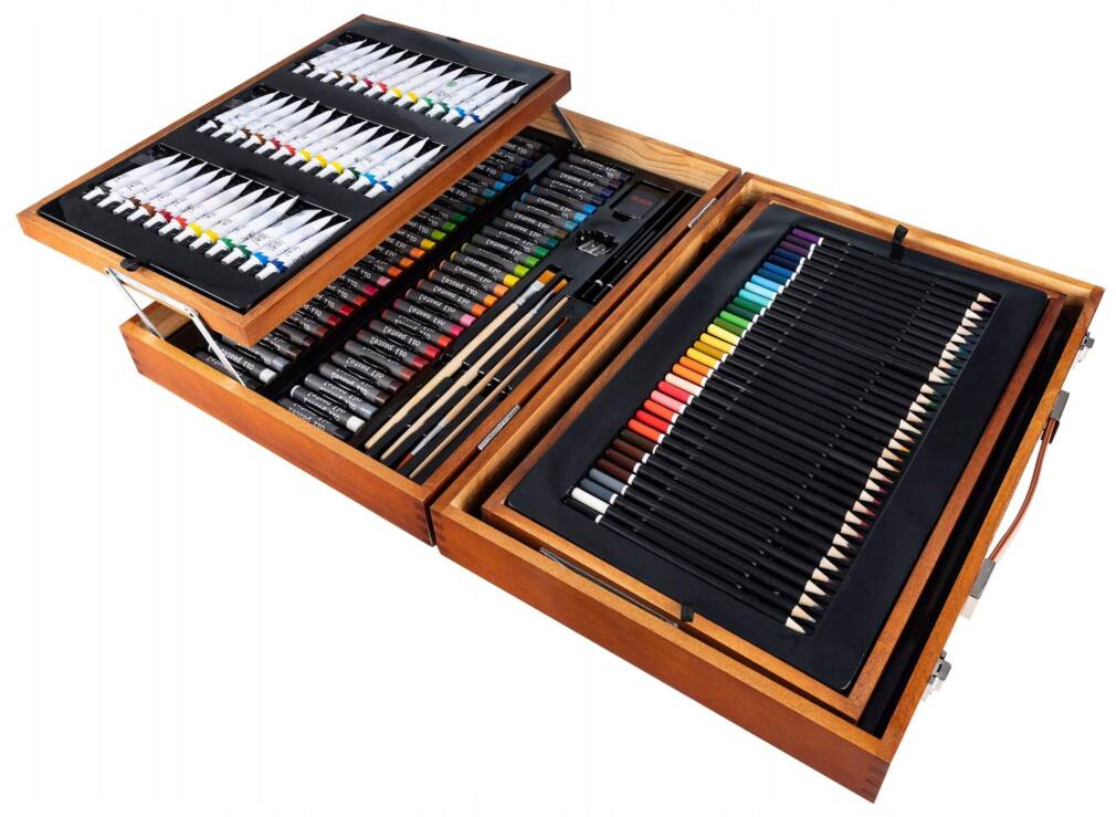 Mākslas komplekts koka koferī 174 gab.