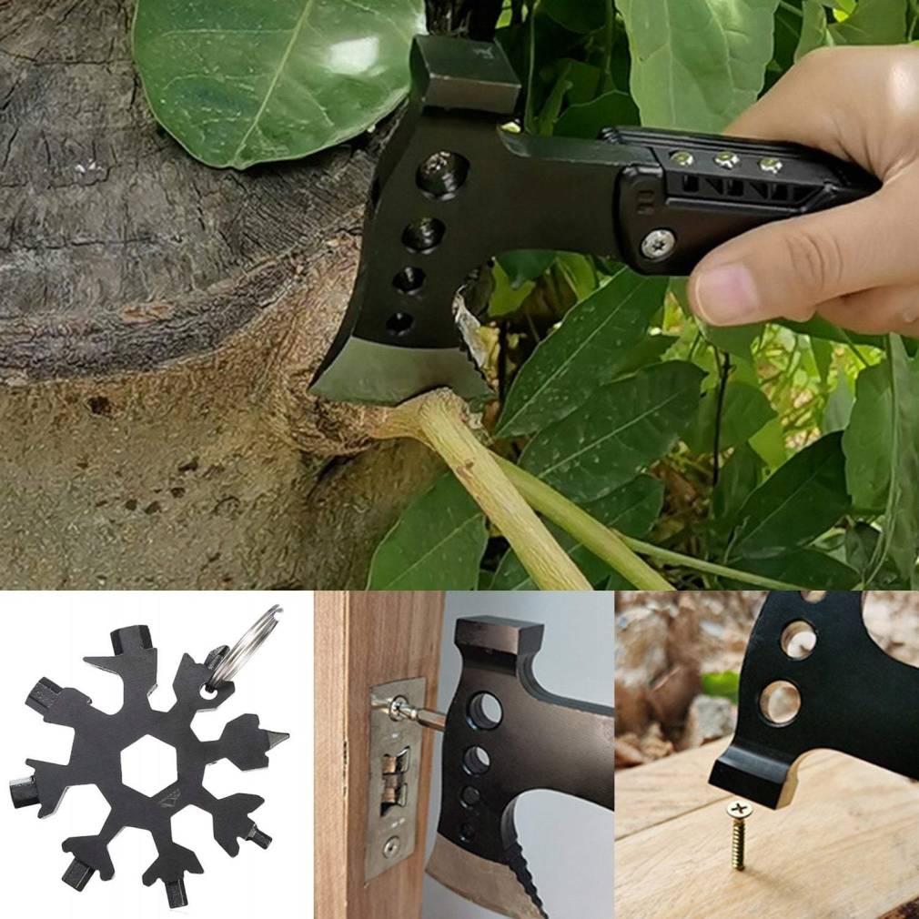 Daudzfunkcionāls tūrisma rīks ar cirvi 21in1