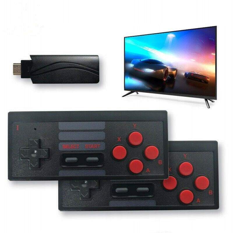 Retro TV konsole ar divām bezvadu pultīm un 818spēlēm