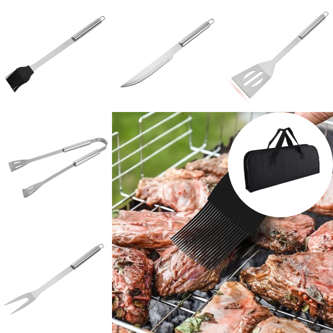 Grilēšanas instrumenti, BBQ Grila komplekts (9 gabali)