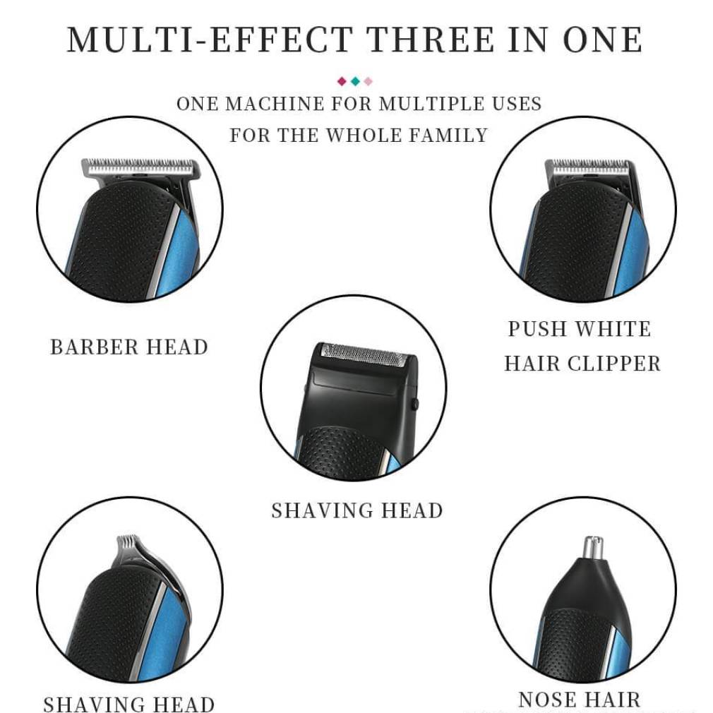 Matu un bārdas trimmeris, deguna, ausu bezvadu skūšanās mašīna 5in1