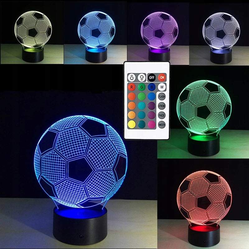 Nakts lampa bērniem - galda lampa futbola bumba