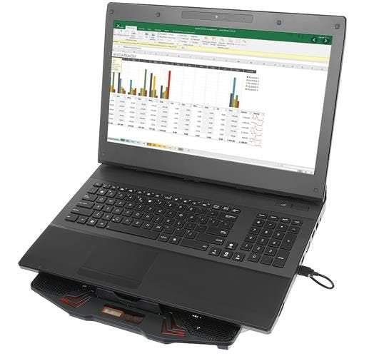 Dzesēšanas paliktnis klēpjdatoriem ar ātruma kontroli