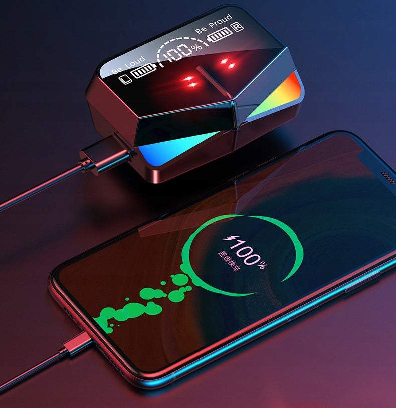 Bezvadu austiņas RGB Bluetooth ar powerbank funkciju