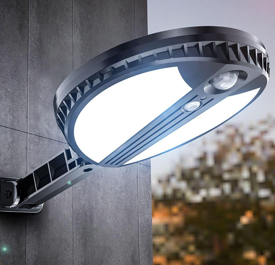 Ārā lampa ar saules paneli un kustības sensoru ūdensizturīga ar tālvadības pulti