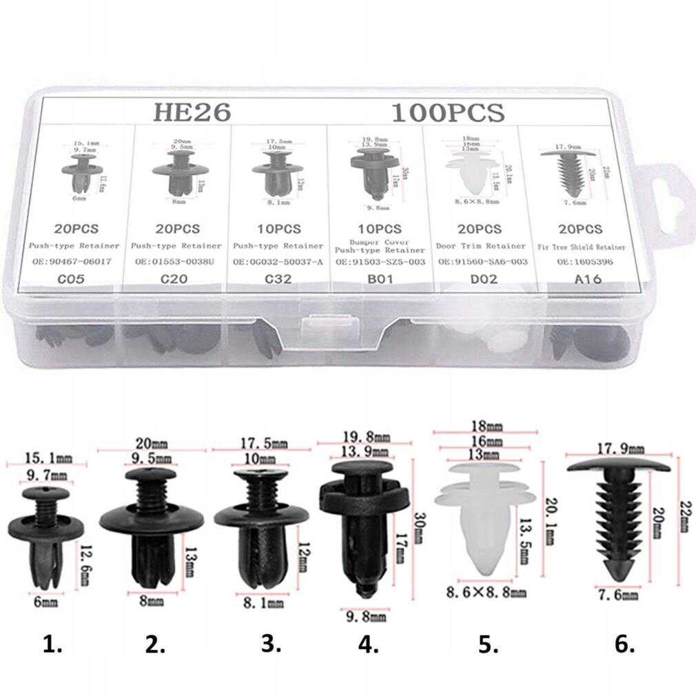 Auto tapu komplekts 100 gabali