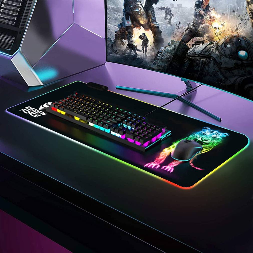 Spēļu peles paliktnis - tīģeris RGB LED 80 x 30cm