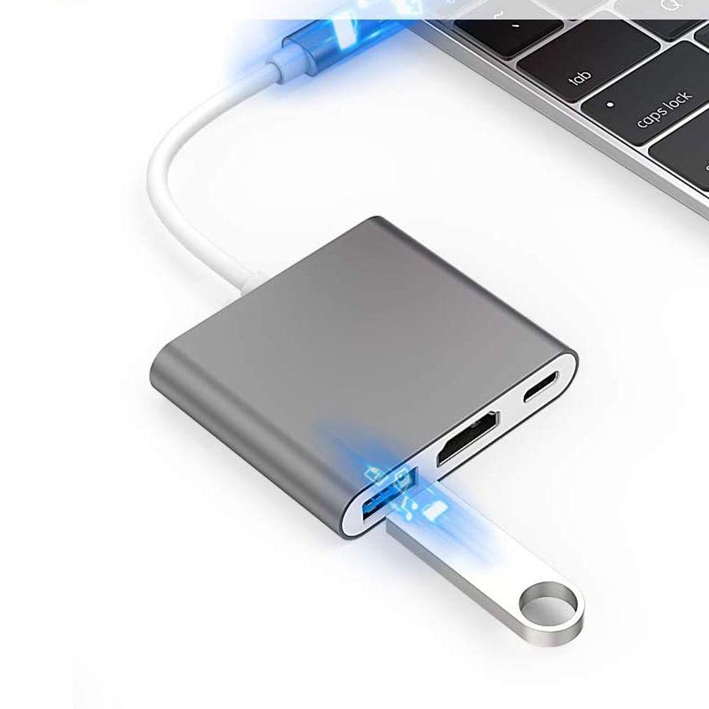 Adapteris,sadalītājs USB Type-C (USB 3.0, HDMI, Type-C)