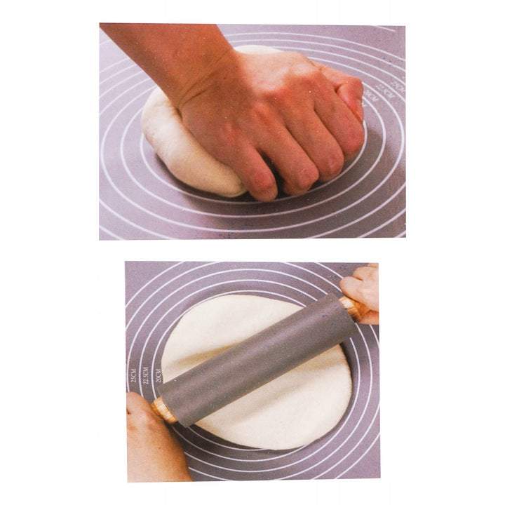 Virtuves galda komplekts gatavošanai silikona paklājs mīklai, picai, mīklas rullis veltnis, nazis