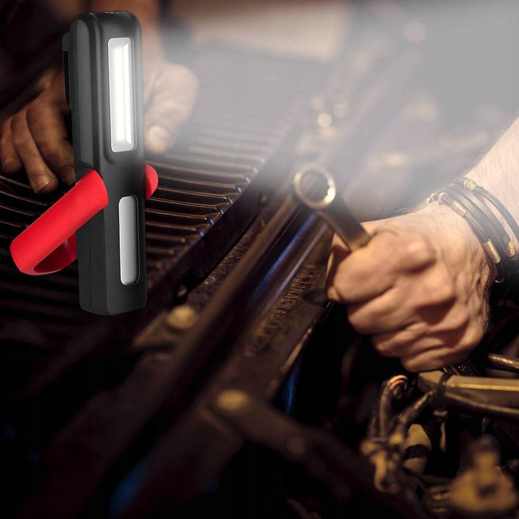 Darbnīcas LED lampa ar āķi un USB uzlādi