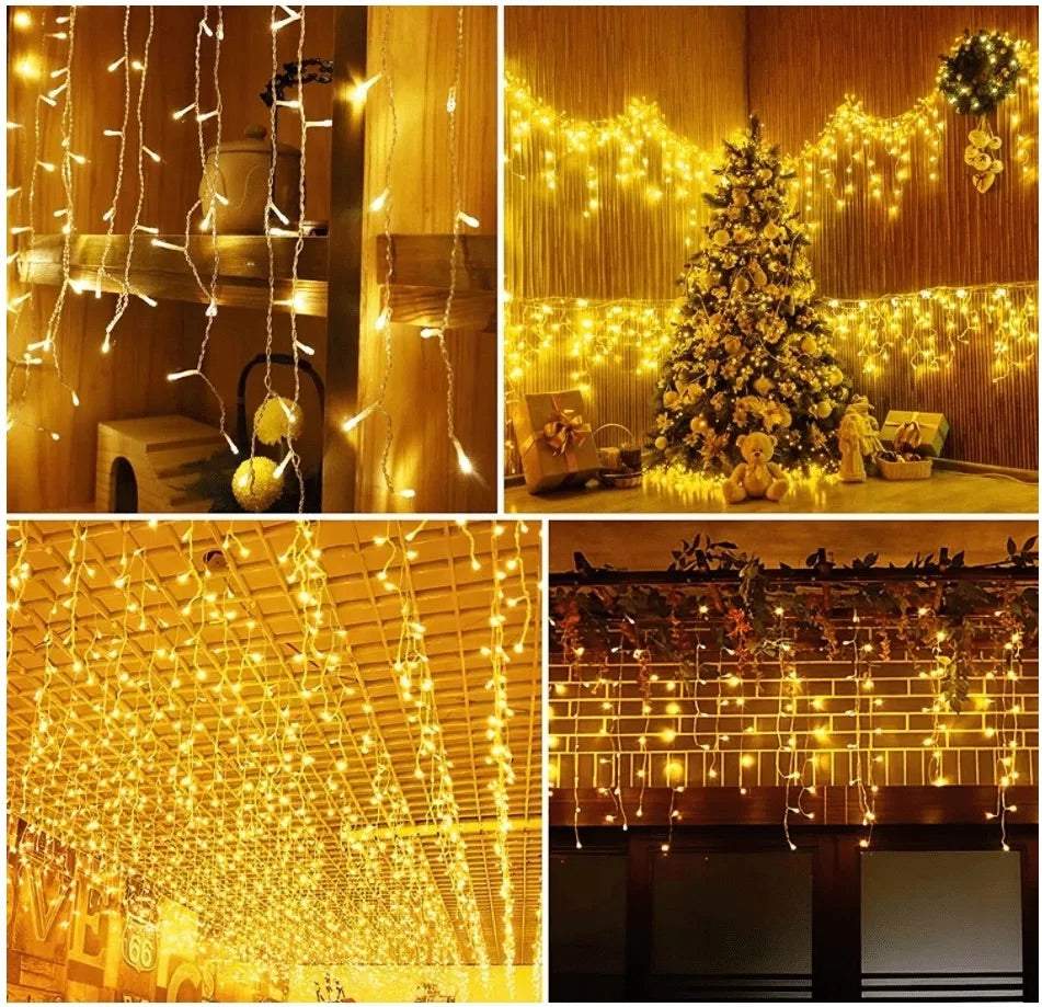 Āra LED lampiņas lāstekas,silti baltas 4 M