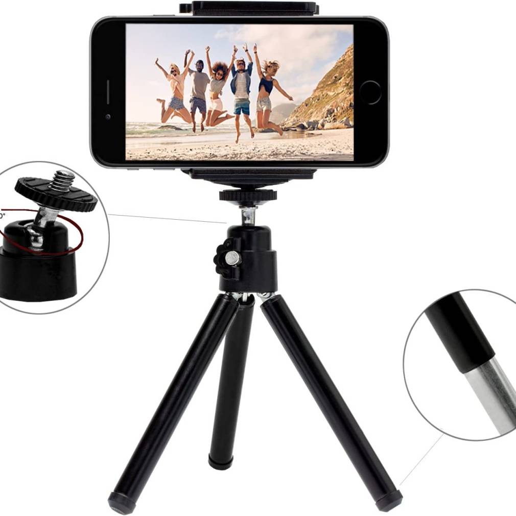 Mini statīvs telefonam ar teleskopiskām kājām