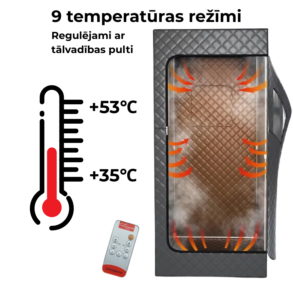 Sauna — tvaika pirts portatīvā mājas SPA, 1000W 2L ģenerators ar tālvadības pulti, StoreXO
