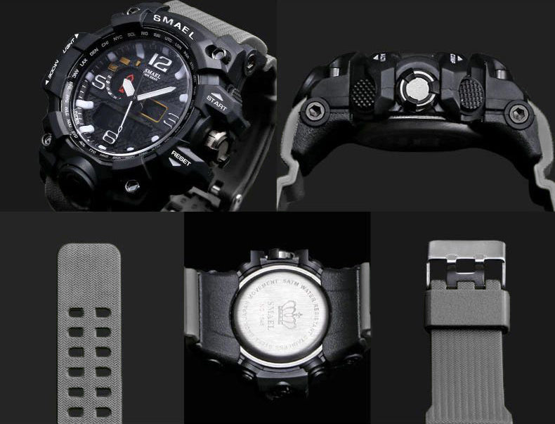 Elektroniskais pulkstenis Smael 1545D, pelēks