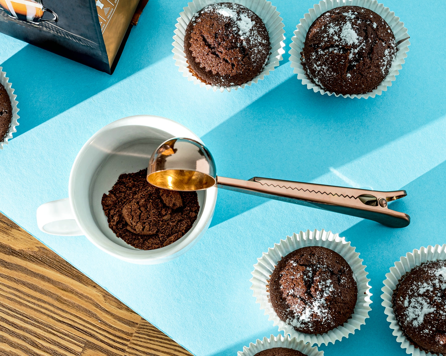 Kafijas karote ar maisa klipsi 2in1