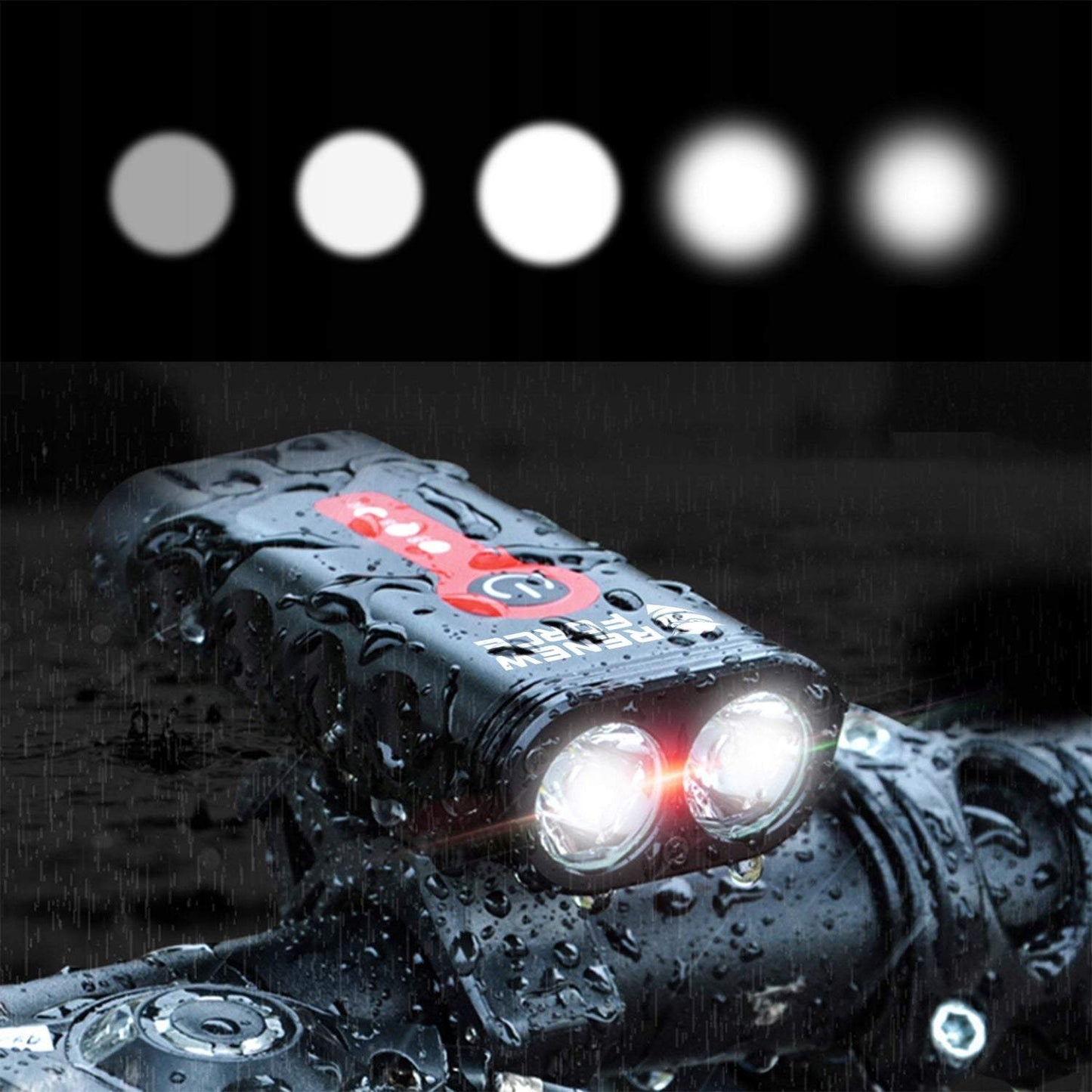 Velosipēda priekšējā un aizmugurēja luktura komplekts