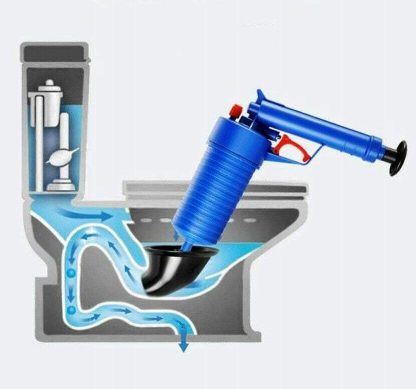 Universālais vakuuma pumpis - saspiestā gaisa pistole aizdambējušos izlietņu, poda atbloķēšanai