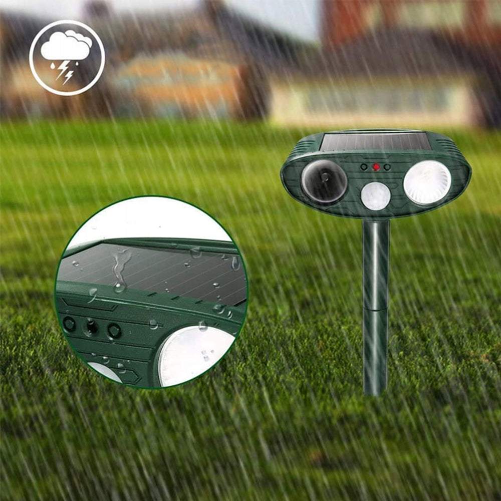 Ultraskaņas dzīvnieku atbaidītājs ar saules paneli