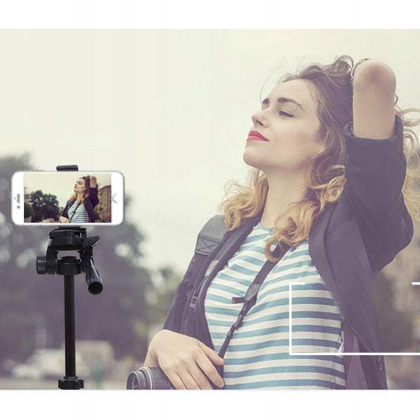 Statīvs trīskājis ar Bluetooth pulti un turētāju telefonam 103cm