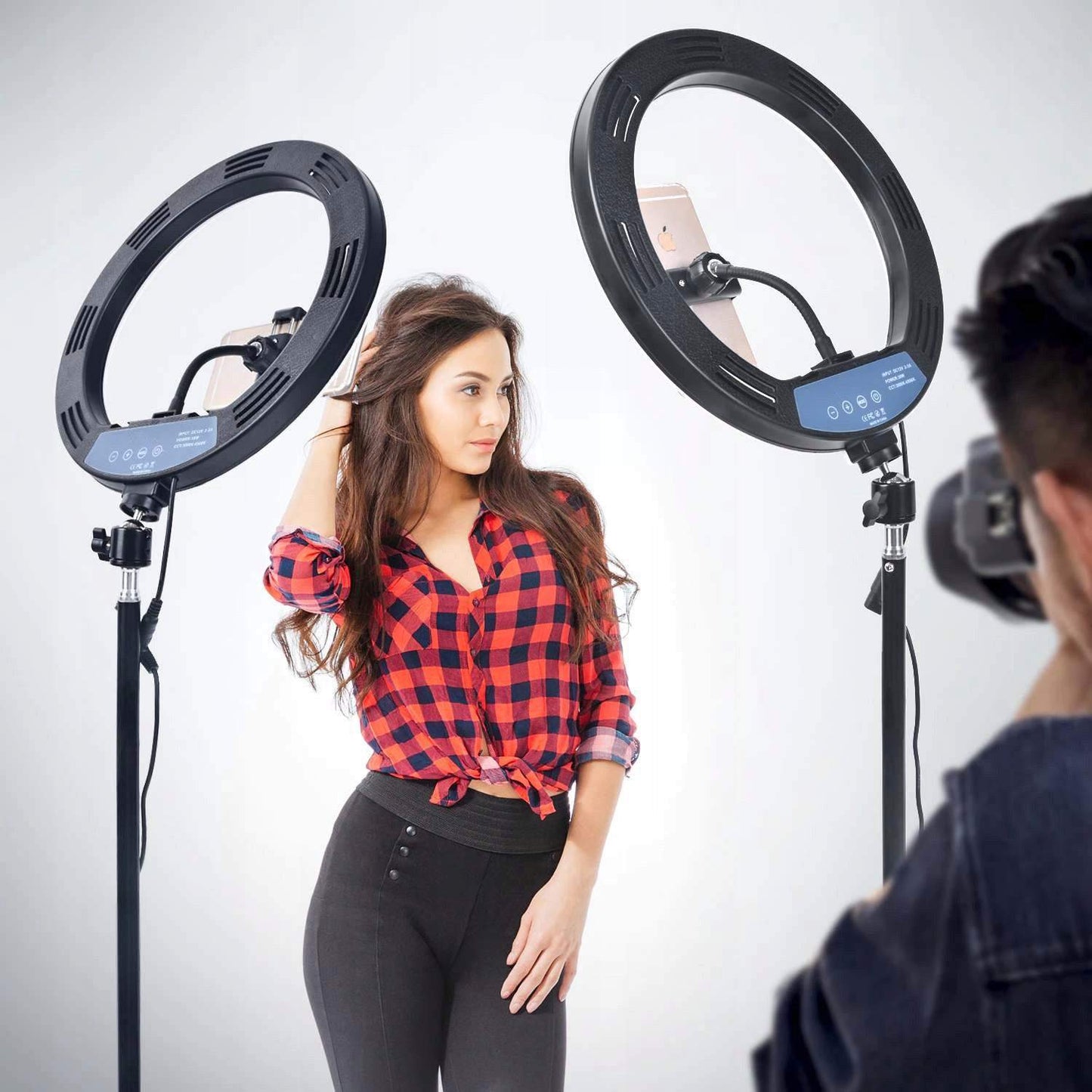 LED lampa - riņķis, 30cm ar 2m statīvu un telefona turētāju