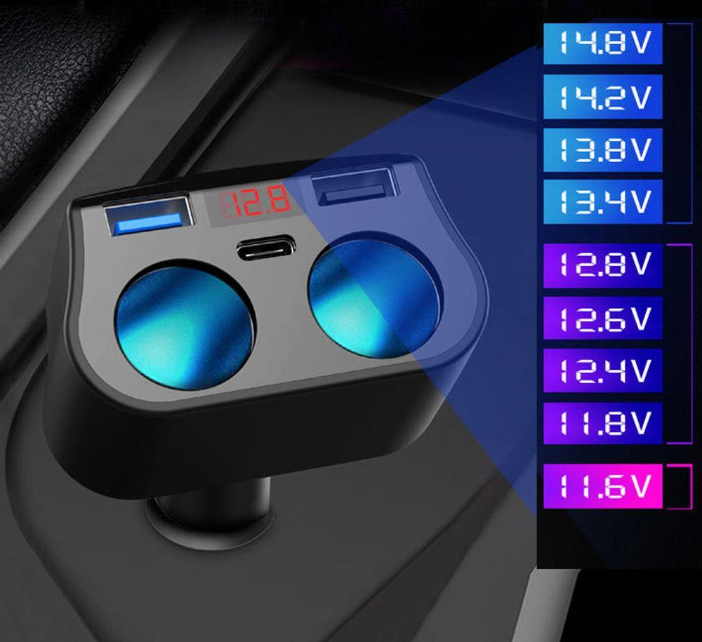 Auto piepīpētāja sadalītājs 2 porti 12-24V