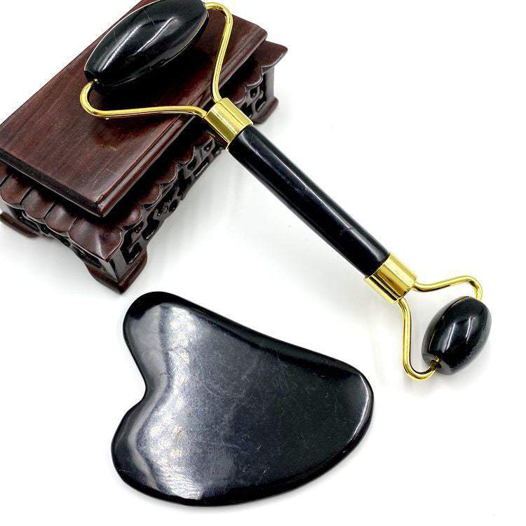 Nefrīta rullītis, Jade Roller ar Gua Sha no melnā obsidiāna