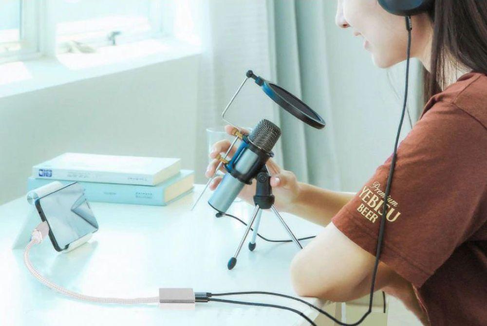 Pārveidotājs austiņām ar mikrofonu USB uz 2x 3,5mm