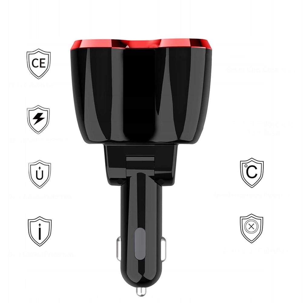 Auto sadalītājs USB porti lādēšanai ar drošīnātājiem