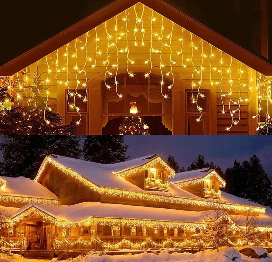 Āra LED lampiņas lāstekas,silti baltas 12 M