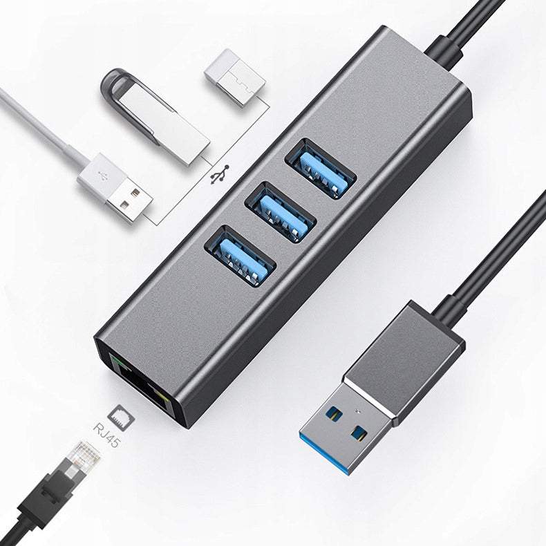 USB adapteris, sadalītājs 3x USB 3.0, RJ45 LAN