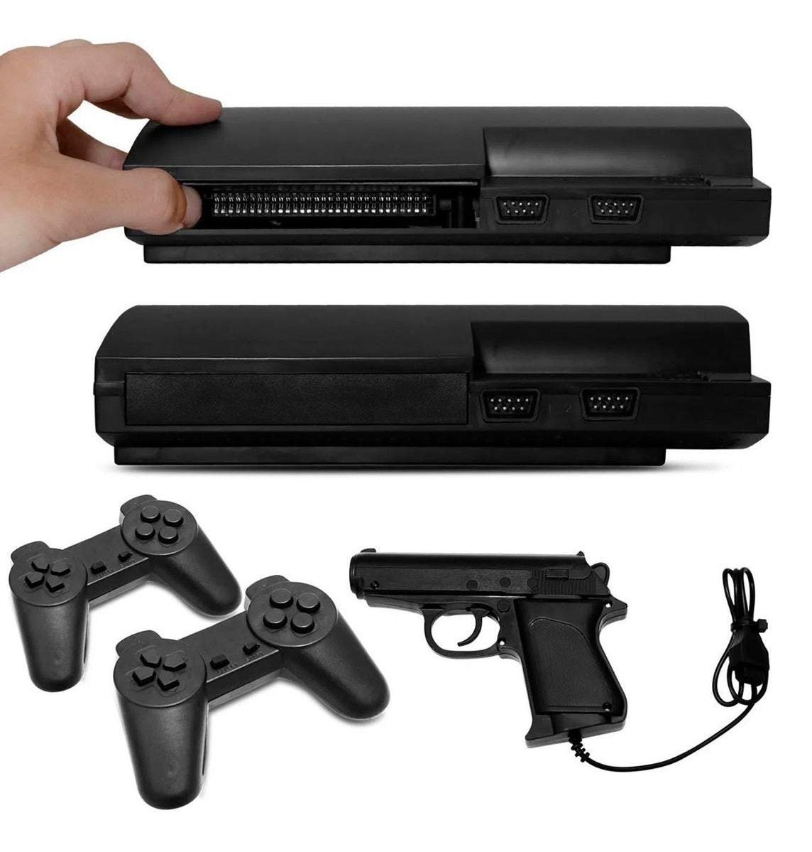 Spēļu konsole ar 2 pultīm un pistoli